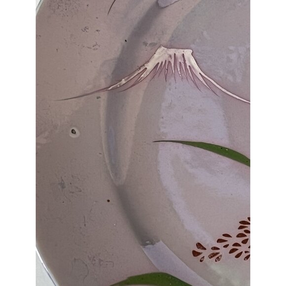 Set of 2 Nippon Plates Heron Mountain Lavender Lusterware Japan Hand Painted - Picture 9 of 14